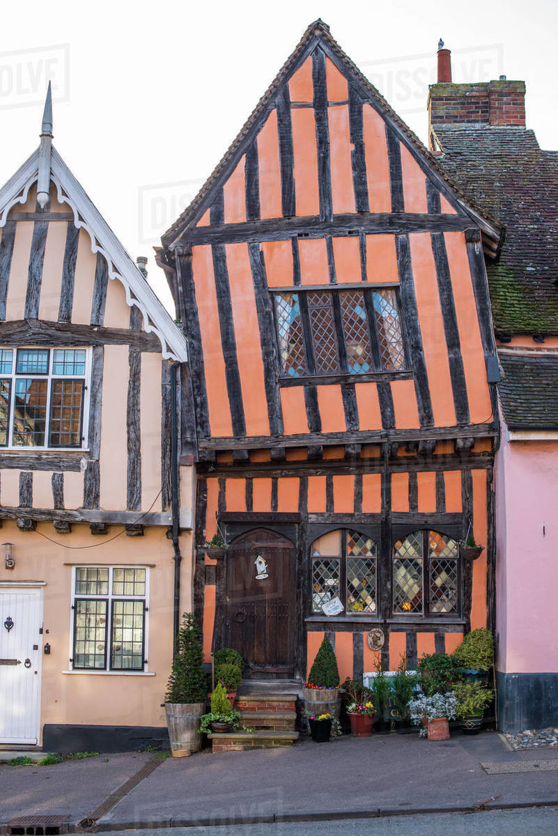 The Crooked House Gallery in the village of Lavenham in Suffolk, England, United Kingdom, Europe Royalty-free stock photo