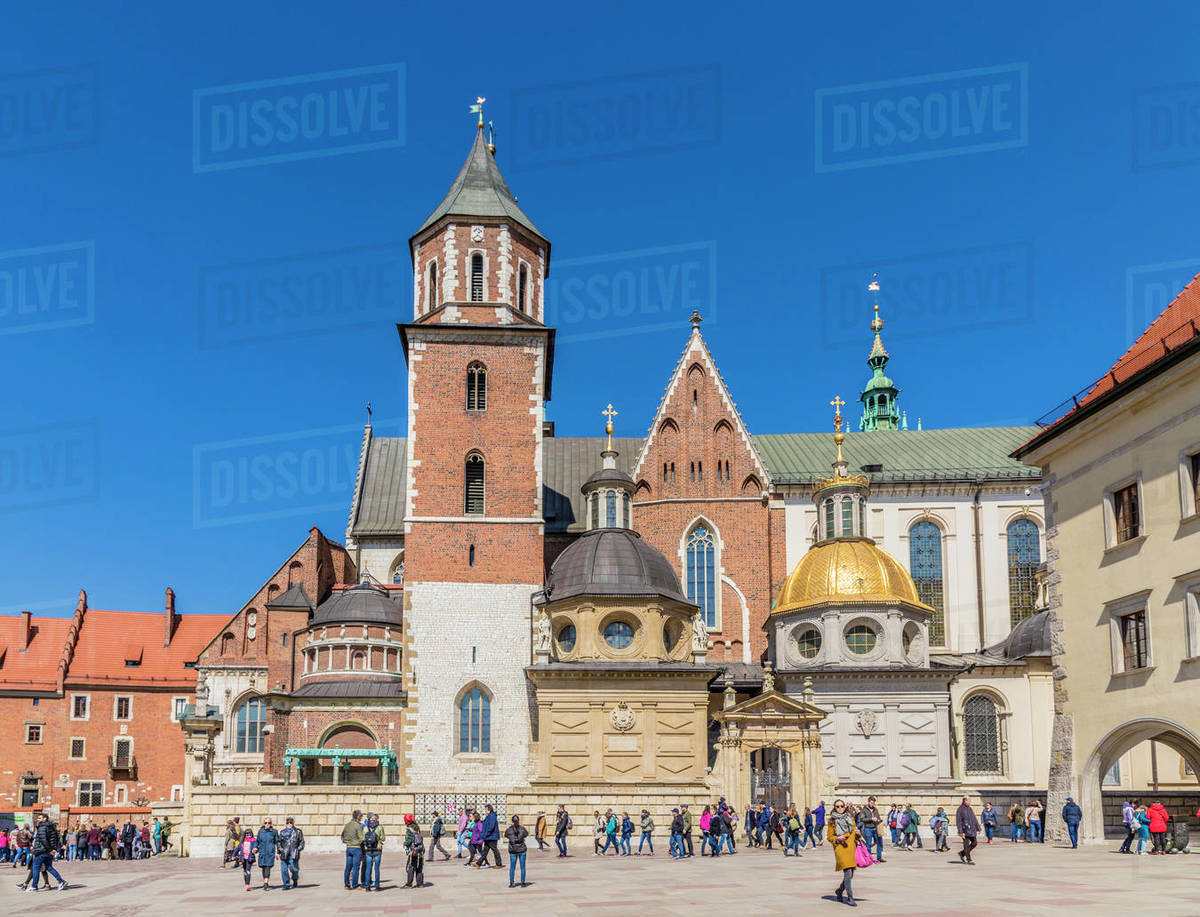 View of Wawel Cathedral at Wawel Royal Castle, UNESCO World Heritage Site, in the medieval old town, in Krakow, Poland, Europe Rights-managed stock photo