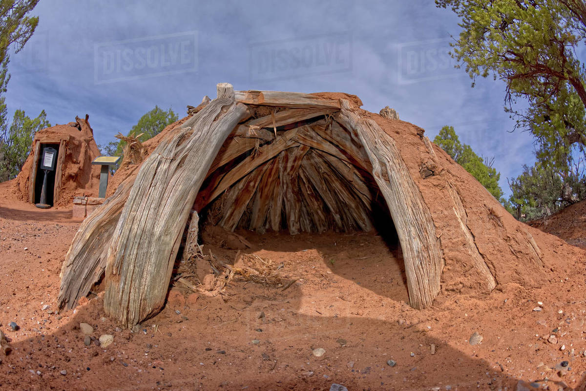 Ancient Hogans used in Navajo ceremonies, in Navajo National Monument ...