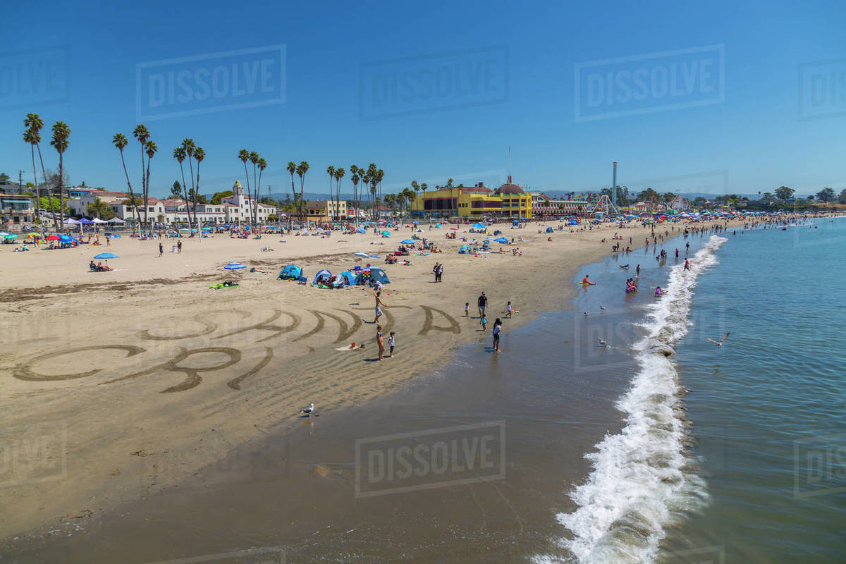 View Of Main Beach From Munil Wharf Sant Cruz California View Of Main Beach From Munil Wharf Sant Cruz California United States America North