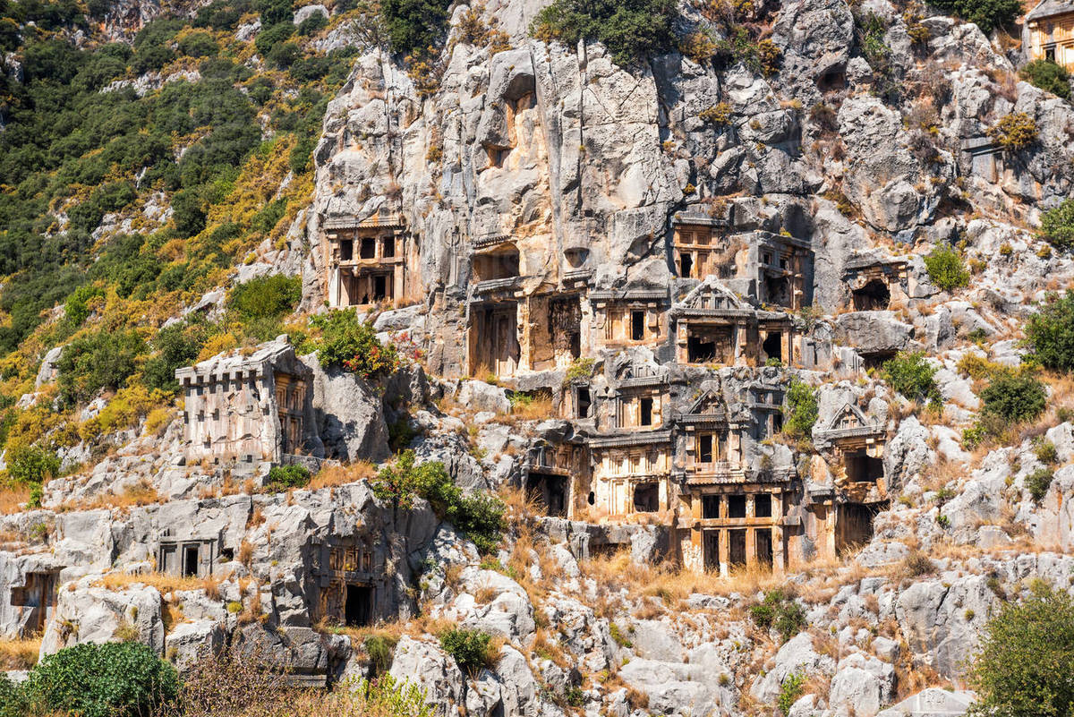 Myra Rock Tombs, ruins of the anceint necropolis, Demre, Antalya