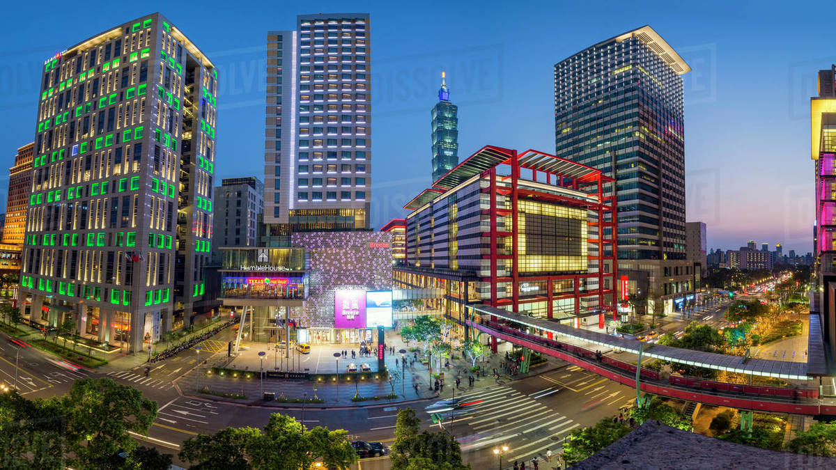 Xinyi downtown district, the prime shopping and financial district