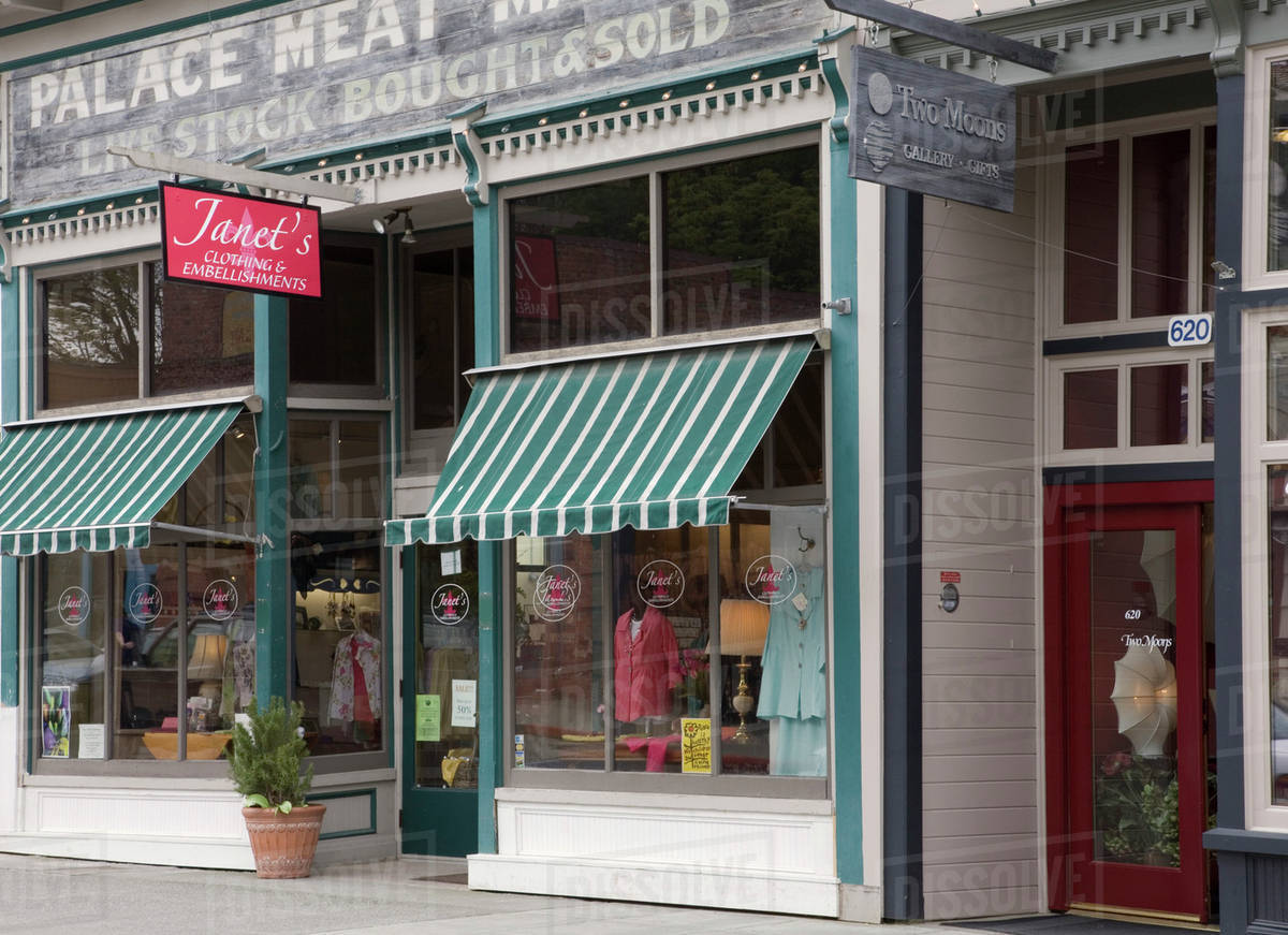 WA, La Conner, La Conner shops, a tourists' delight Stock Photo