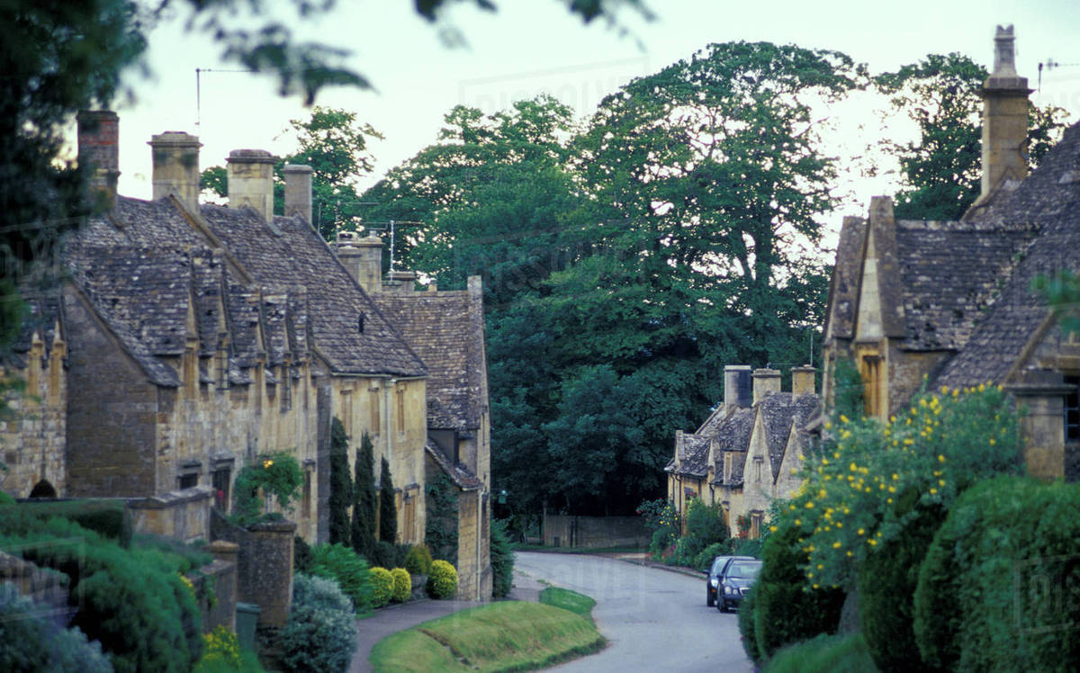 Europe, England, Gloucestershire, Cotswolds. Village of Stanton Stock Photo Dissolve