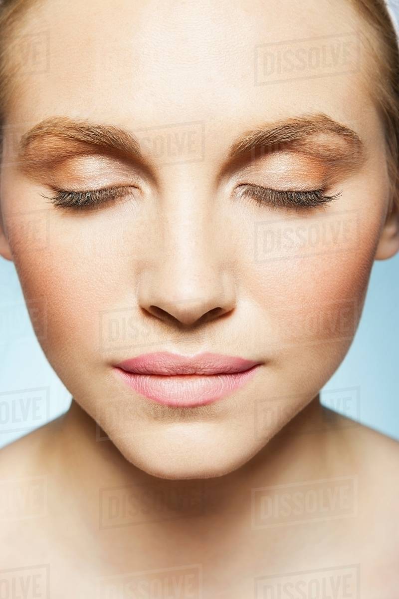 Woman with eyes closed Stock Photo Dissolve