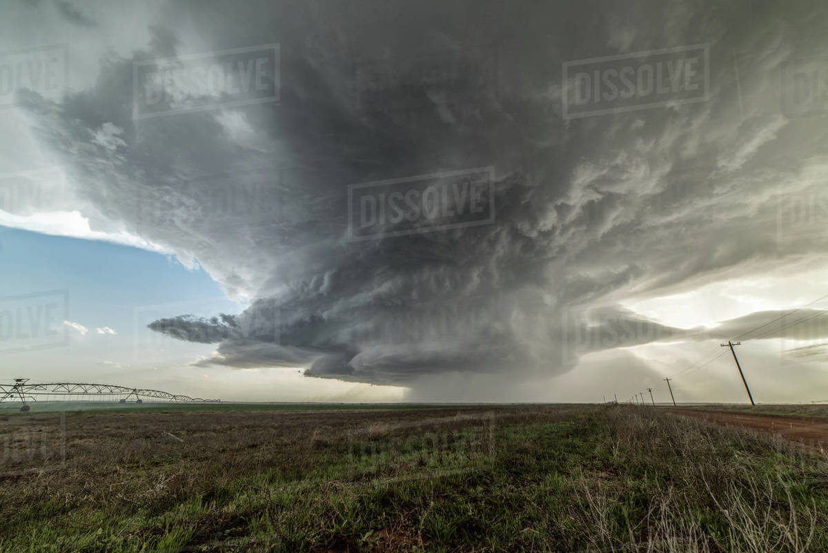 Landscape With Massive Supercell In The Eastern Texas Panhandle Usa