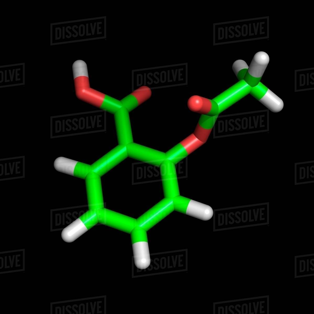 Aspirin molecule Stock Photo Dissolve