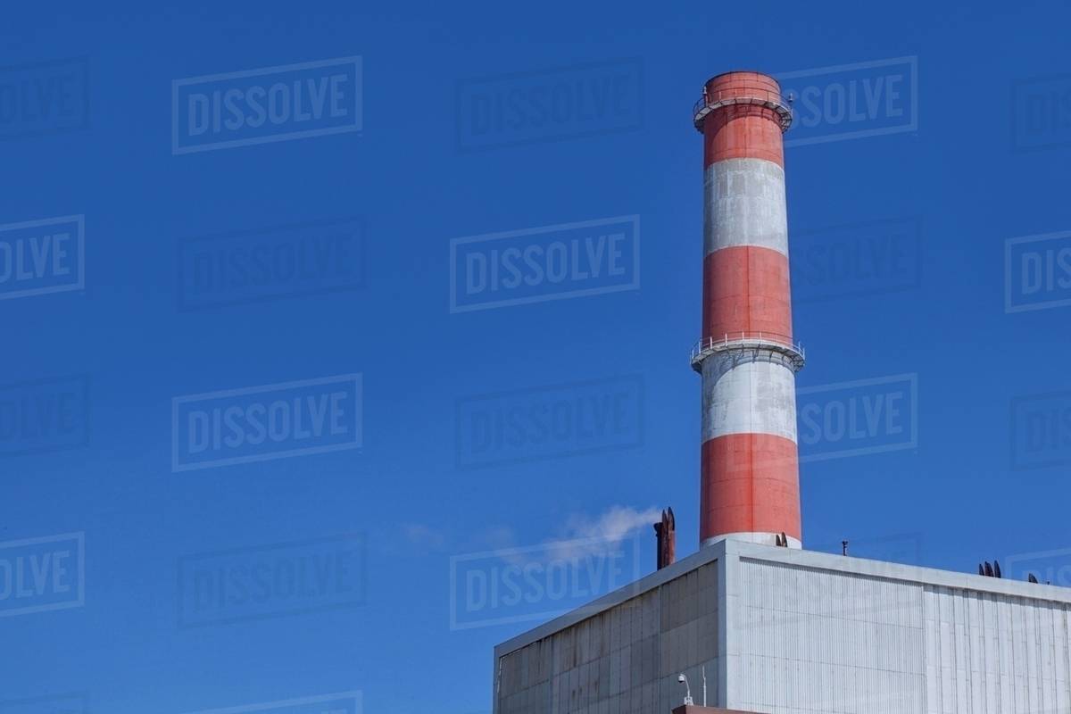 Smoke from refinery chimney, Port of Los Angeles, California, USA