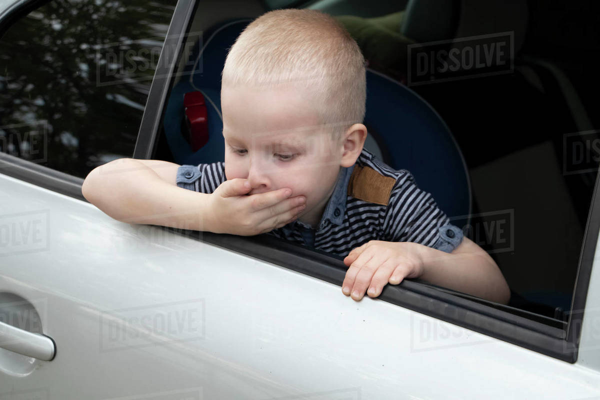 The child was rocked in a car seat. The boy suffers from and