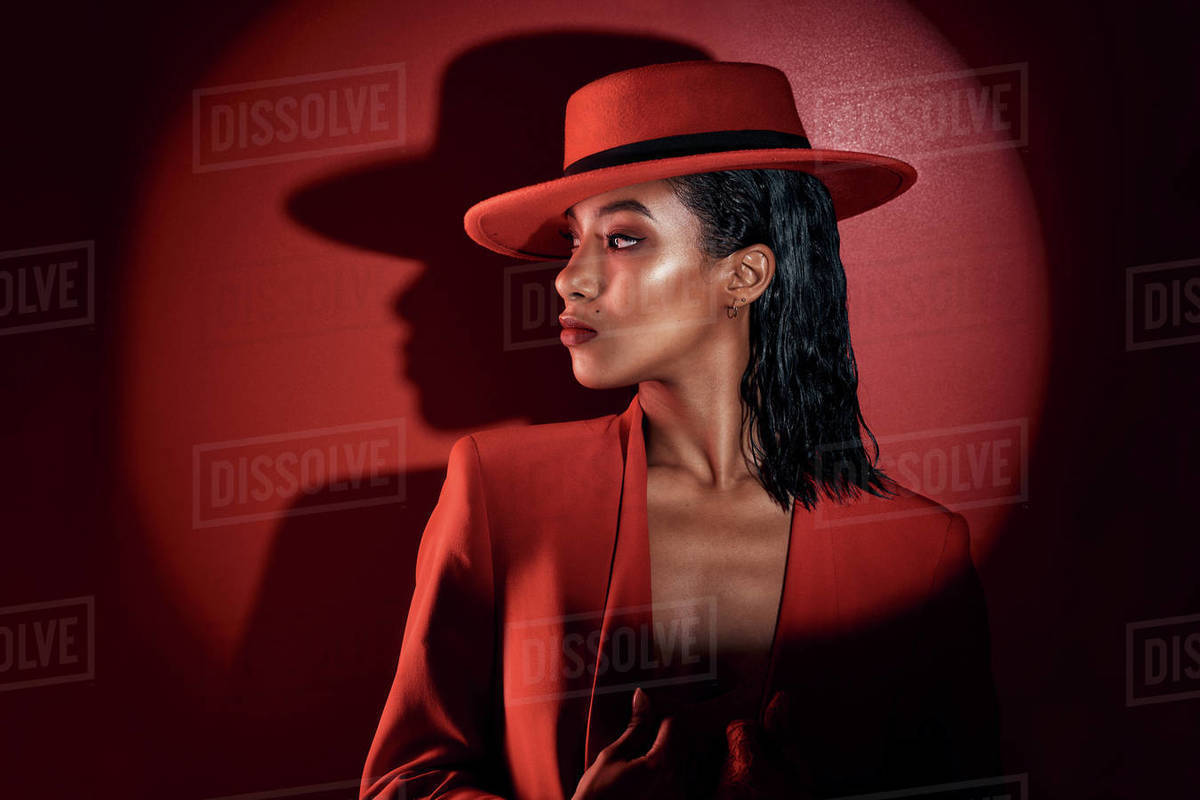 Vintage Red Aesthetic Outfits Fashion, Spotlight And Woman In Red