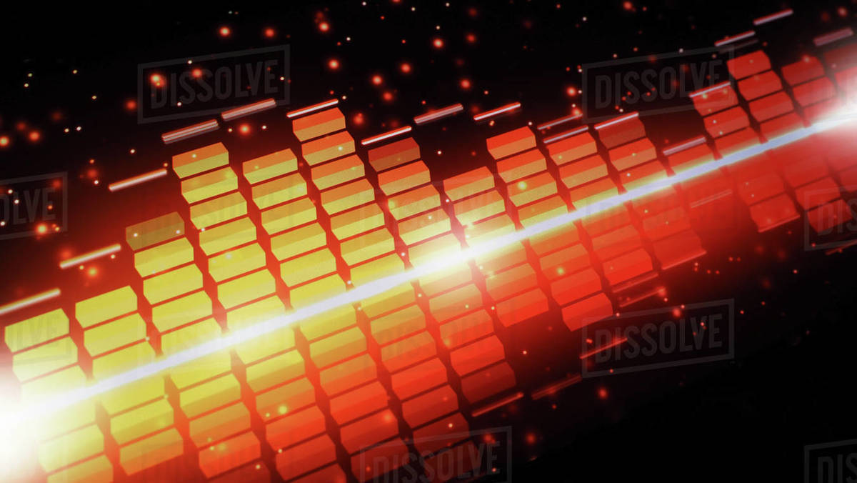 Sound equalizer. Wave pattern of music sounds element on monitor screen