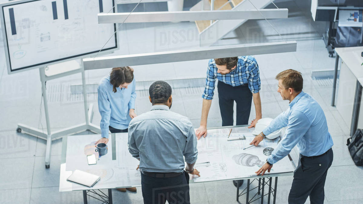 In the Busy Engineering Facility Diverse Group of Engineers
