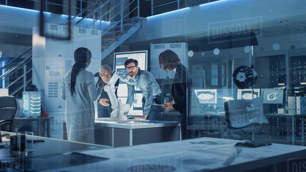 Engineers Meeting in Robotic Research Laboratory Engineers, Scientists and Developers Gathered