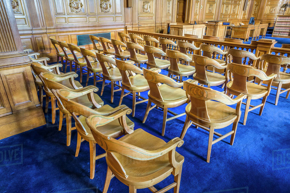 Wooden Chairs In Rows In The State Supreme Court Hartford