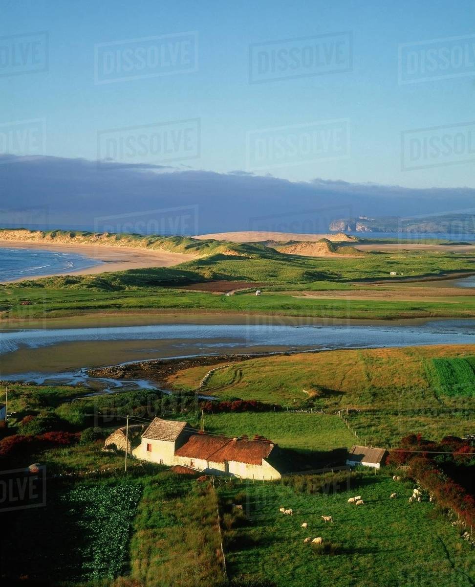 Thatched Cottage At Gortahork, Co Donegal, Ireland Stock Photo Dissolve
