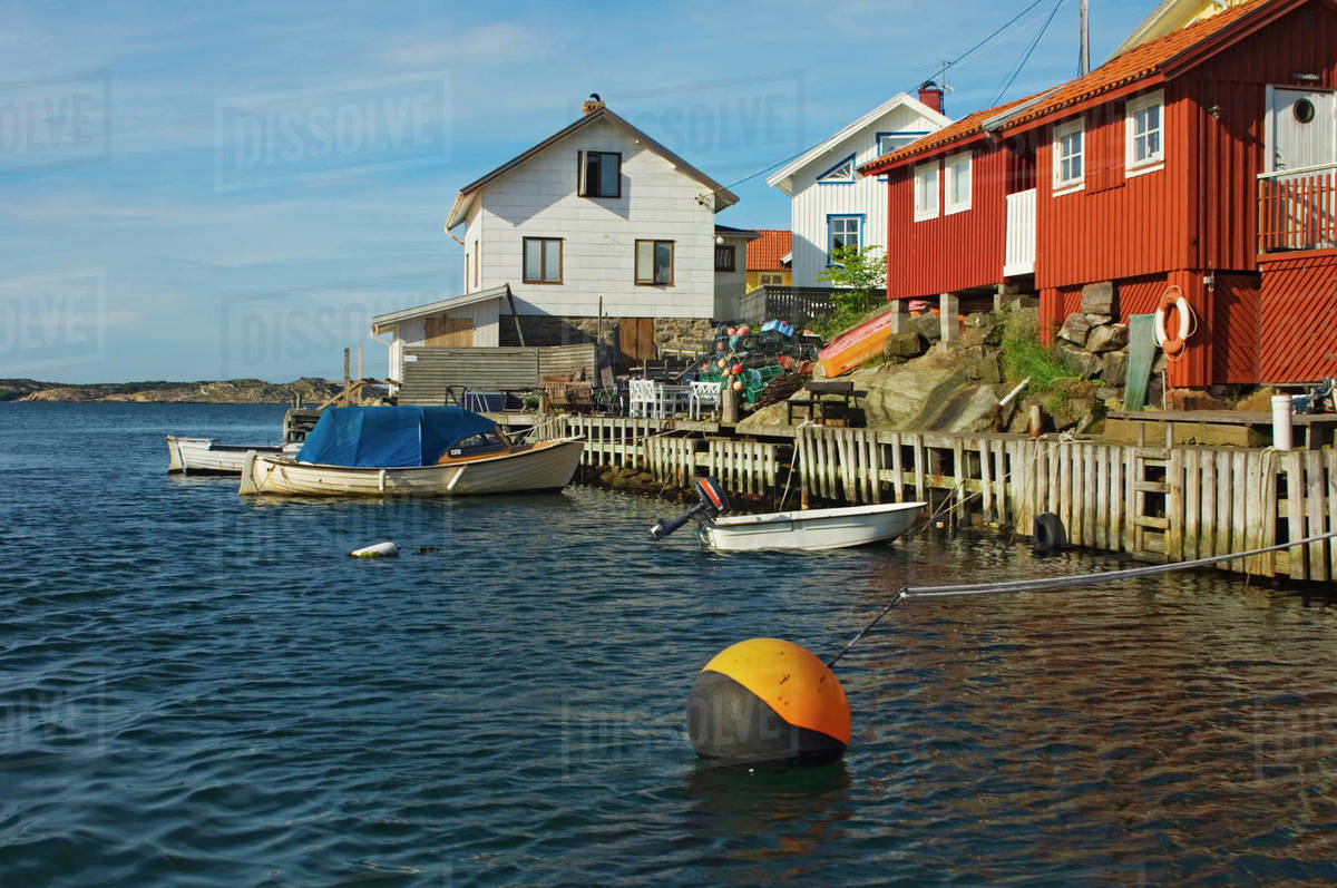 Waterfront House On Gullholmen Island, Bohuslan Archipelago,Sweden