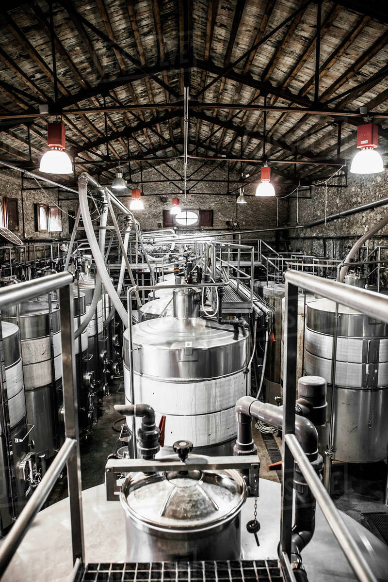 Fermentation Tanks At A Winery; Winemaking In The Largest Wine Region
