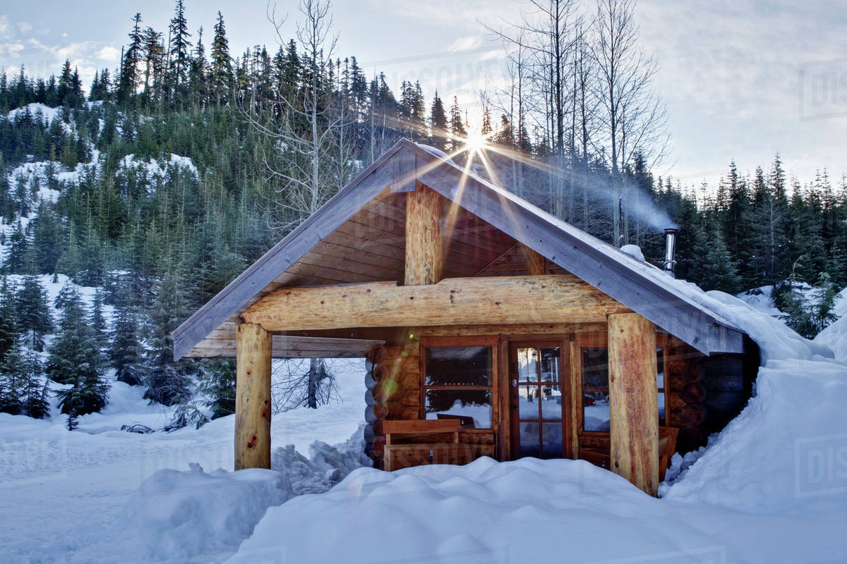 Log cabin in Callaghan Valley; Whistler, British Columbia, Canada