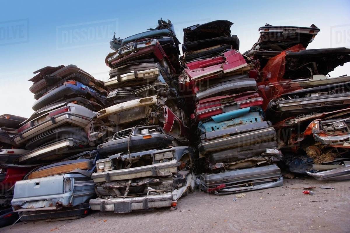 Crushed Car Lot Stock Photo Dissolve