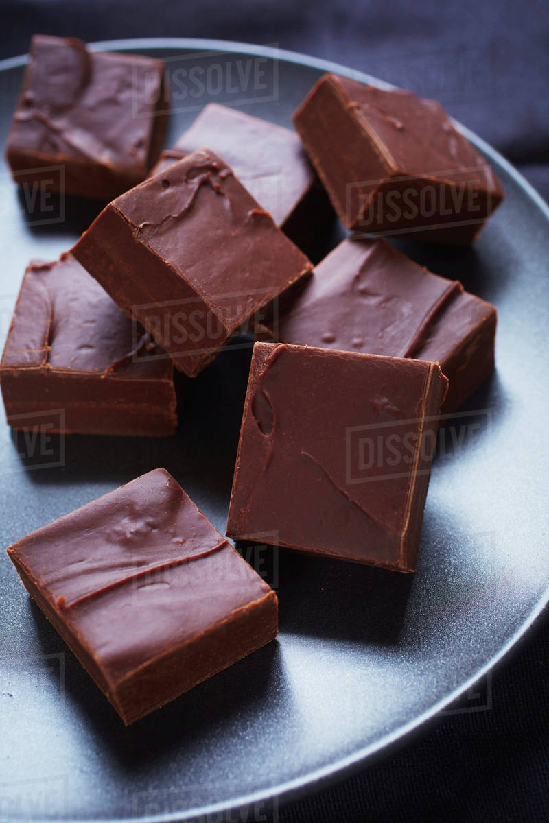 Chocolate fudge squares Stock Photo Dissolve