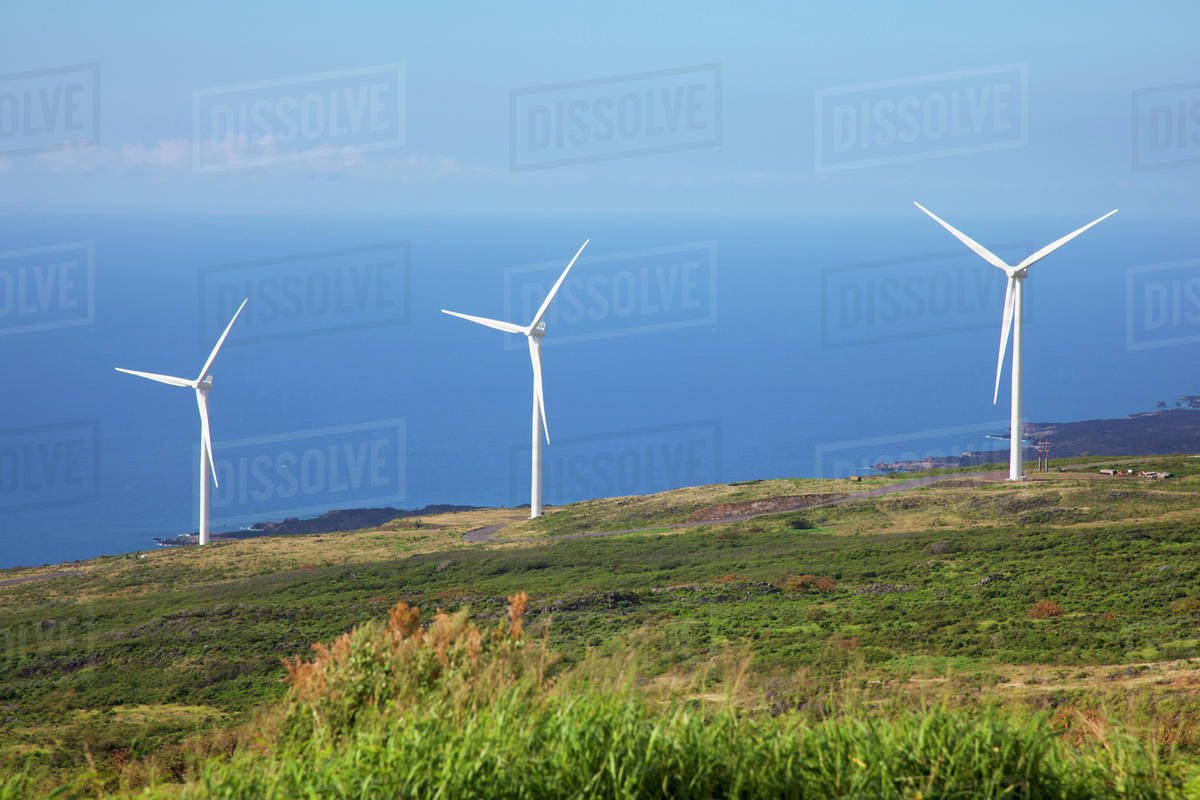 The Auwahi Wind Farm in Kaupo; Maui, Hawaii, United States of America