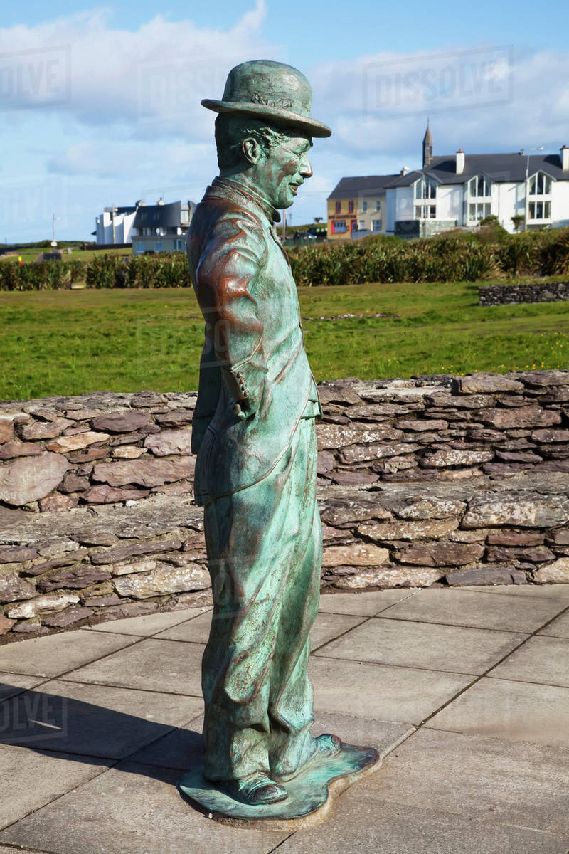 Charlie chaplin statue;Waterville, county kerry, ireland Stock Photo