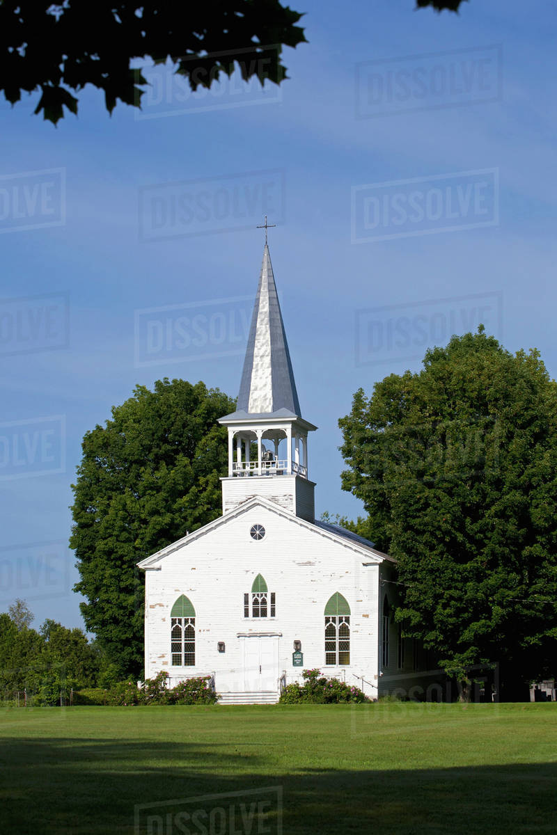 St. James Anglican Church; Hatley, Quebec, Canada Stock Photo Dissolve