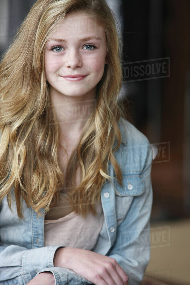 Teenage Girl With Long Blond Hair And Blue Eyes; Troutdale ...