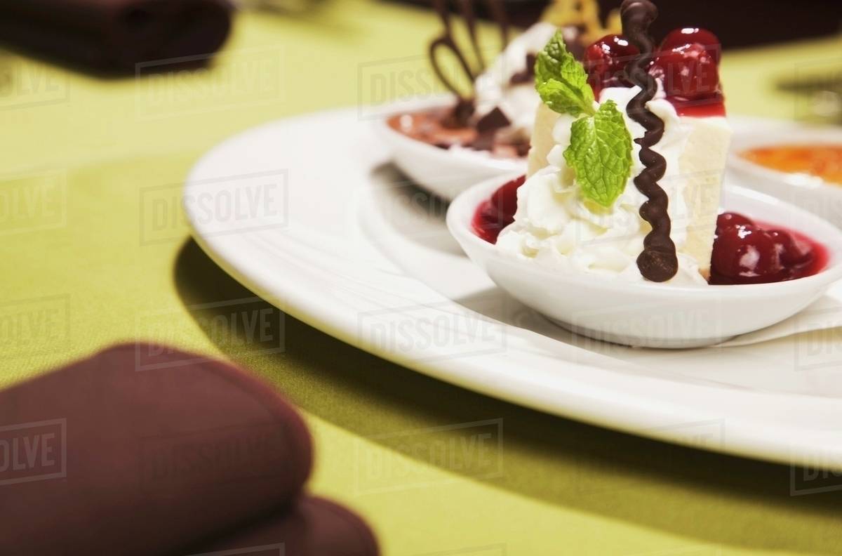 Edmonton, Alberta, Canada; Dessert On A Plate Stock Photo Dissolve
