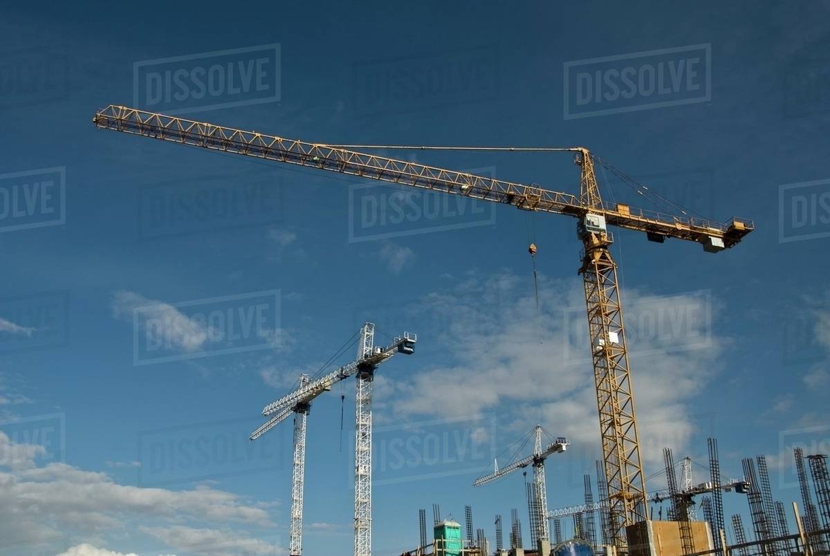 Cranes, Vancouver, Bc, Canada Stock Photo Dissolve