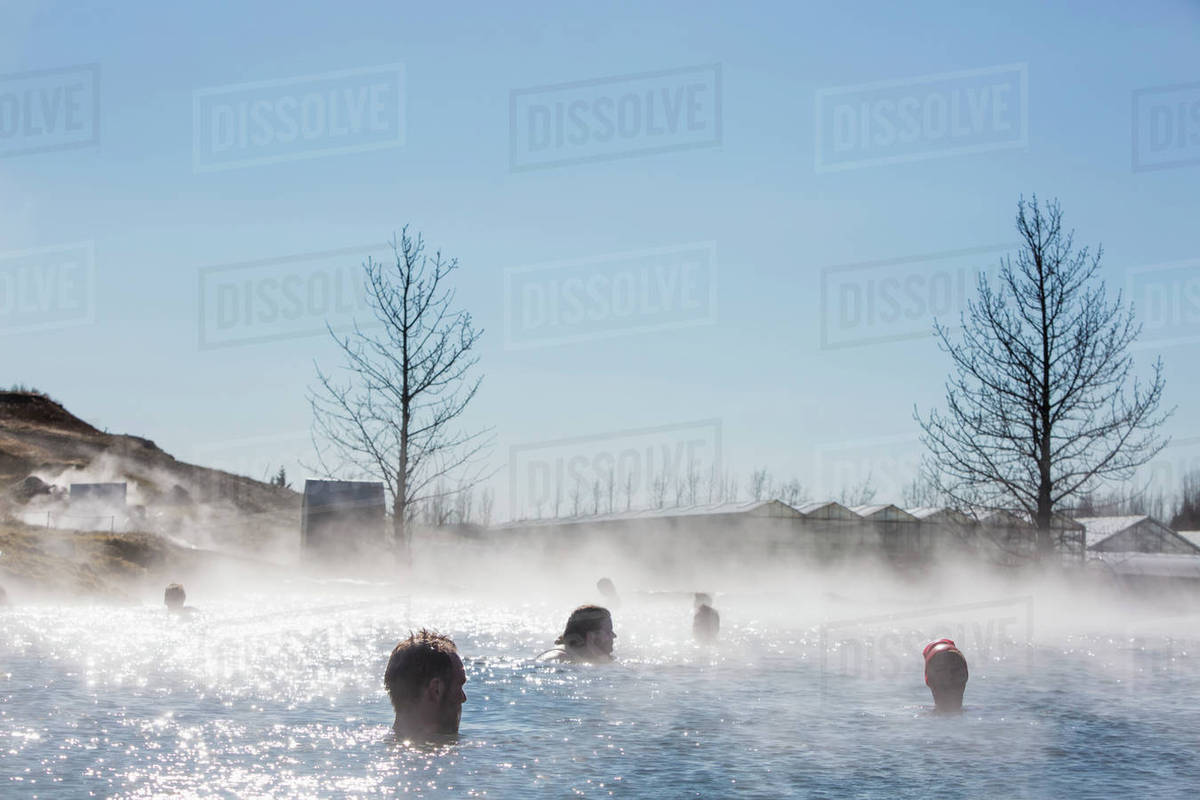 The secret lagoon, gamla laugin, hot springs; Fludir, South, Iceland