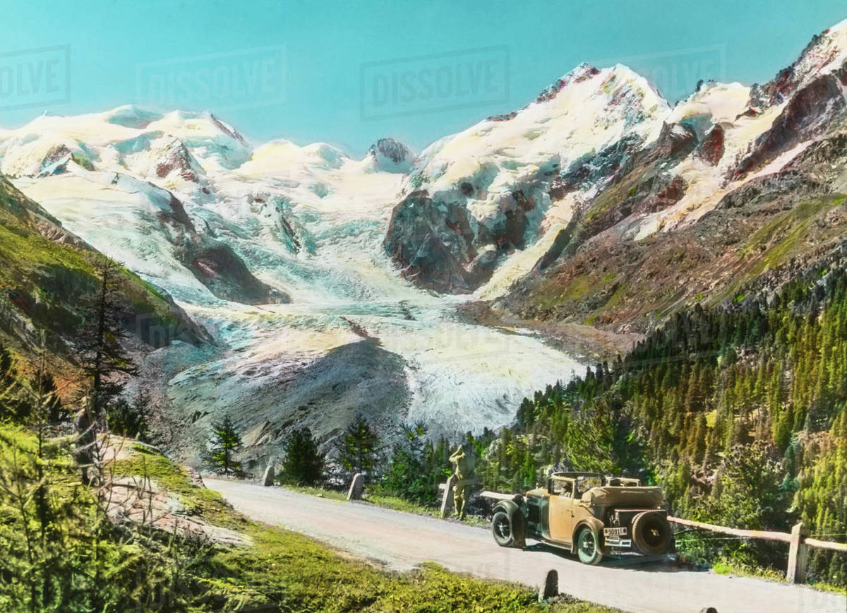 potrisina switzerland hand coloured magic lantern slide circa 1900
