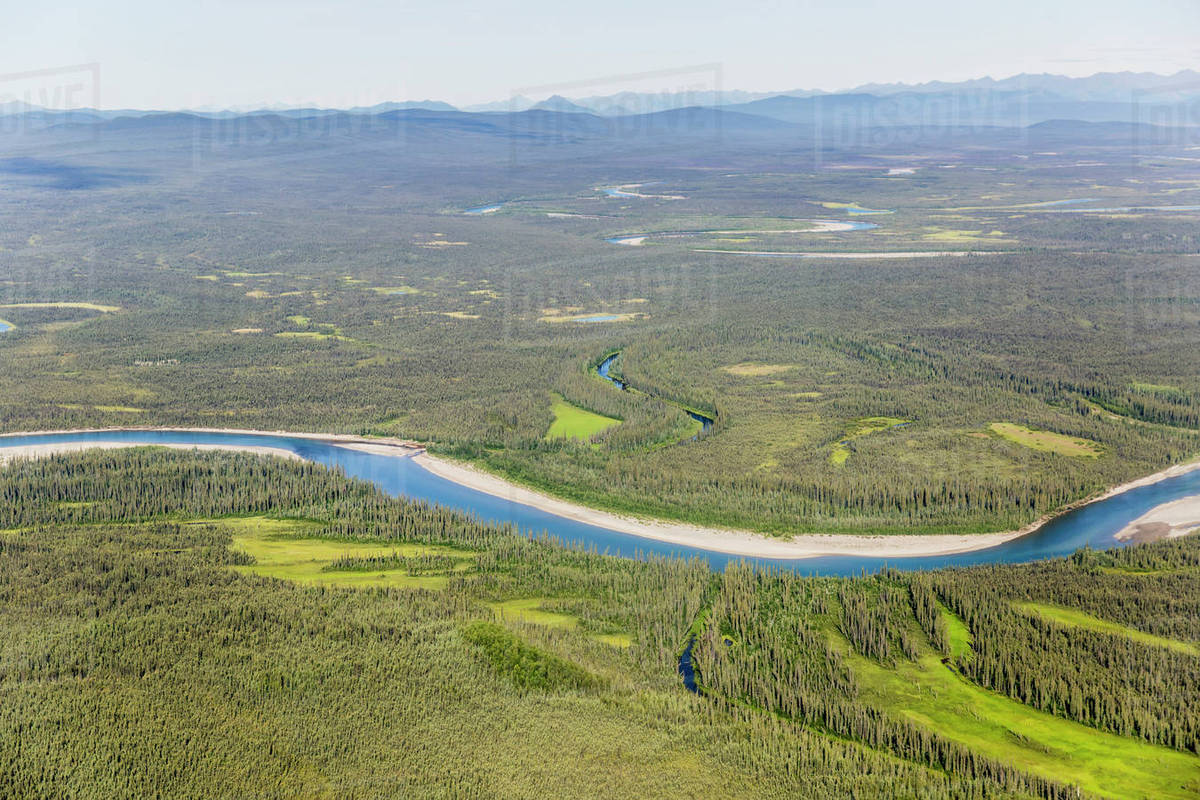 Aerial View Of The Foothills Of The Brooks Range Junction Of The