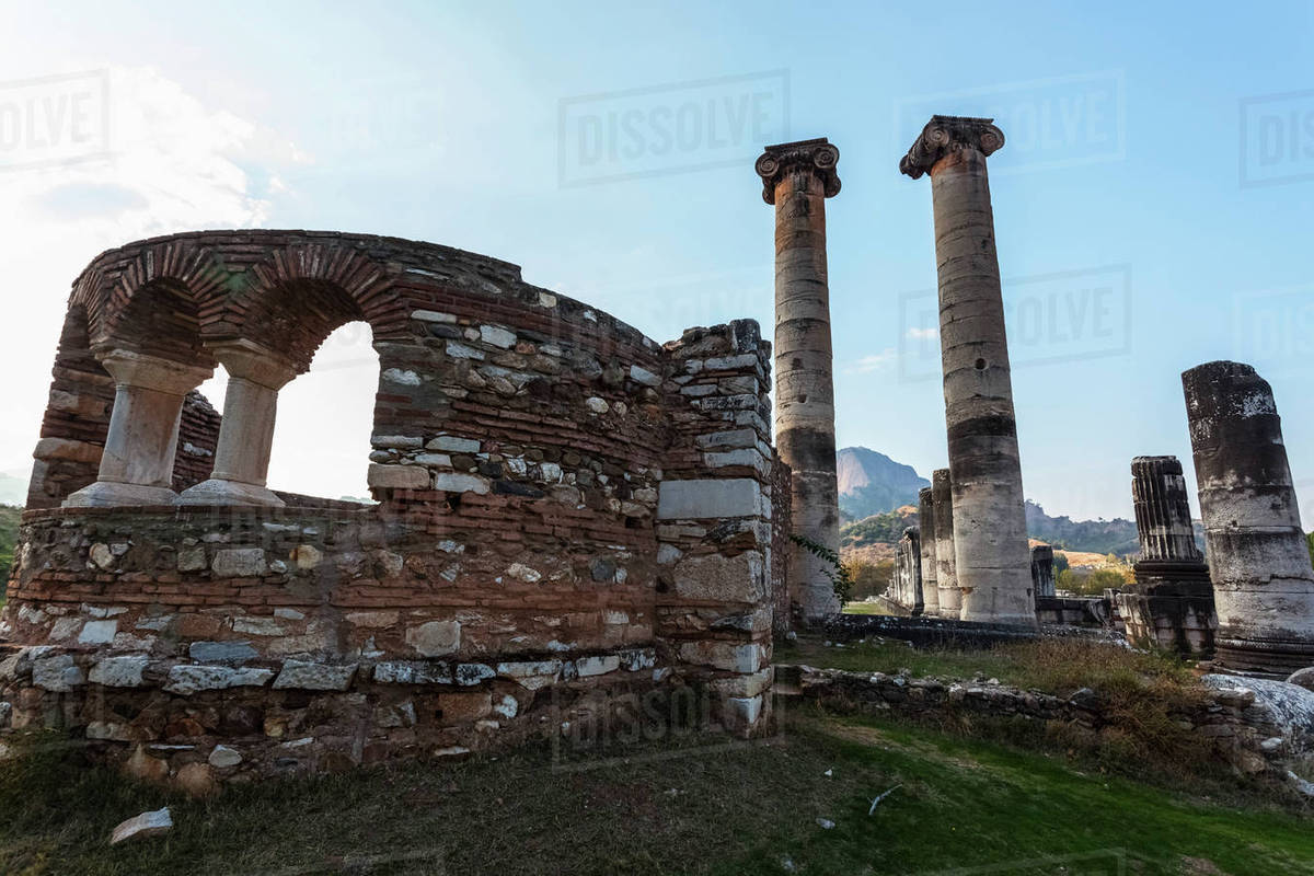 Ruins Of The Temple Of Artemis And Church M; Sardis, Turkey Stock