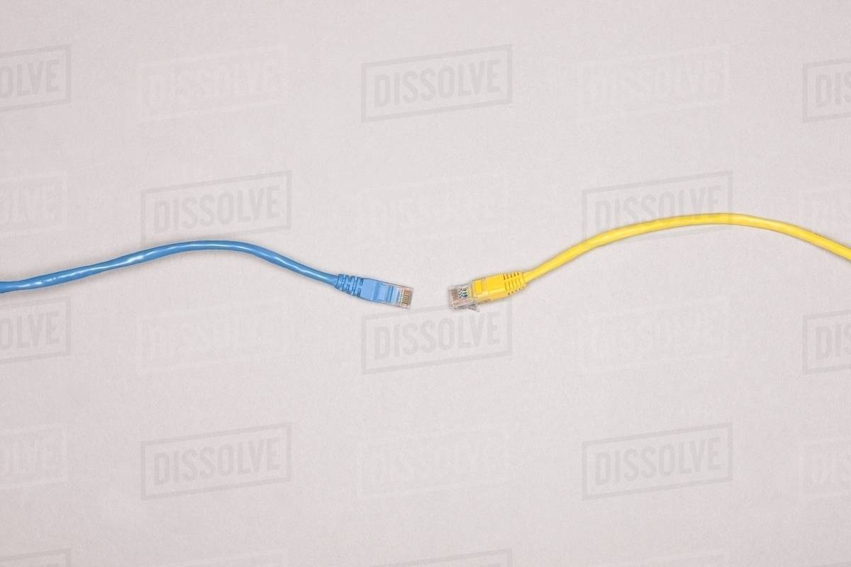 Two cables meeting Stock Photo Dissolve