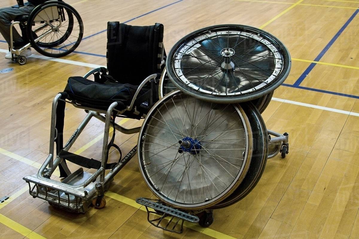 Sports wheelchair parts Stock Photo Dissolve