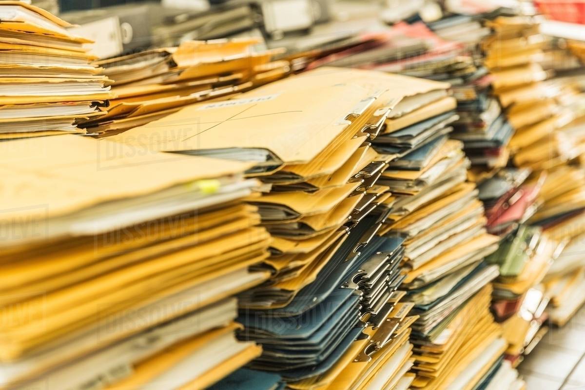 Stacks Of Paper Files Stock Photo Dissolve