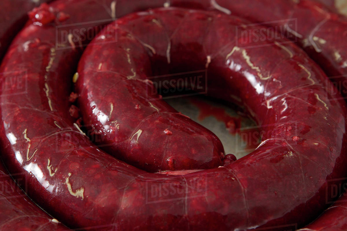 Raw black pudding Stock Photo Dissolve