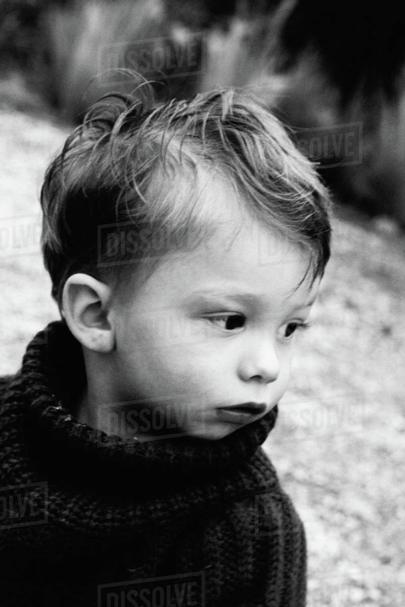 Little boy, portrait, black and white - Royalty-free Stock Photo | Dissolve