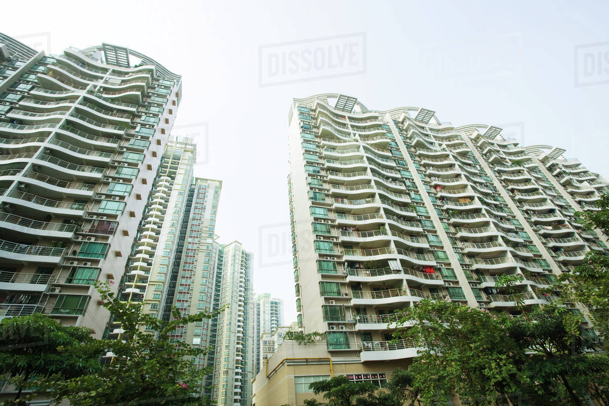 China, Guangdong Province, Guangzhou, high rise apartment buildings Royalty-free stock photo