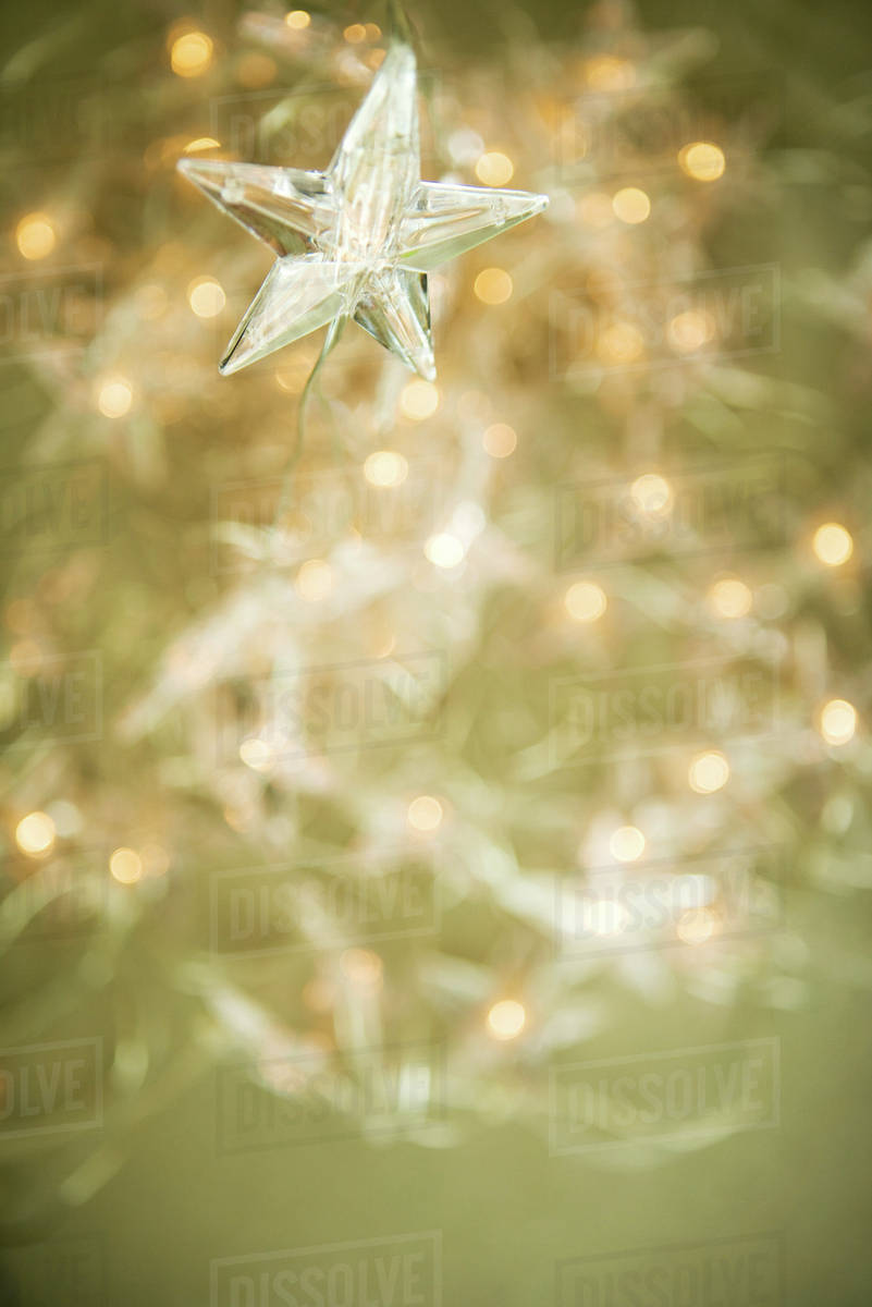 Star shaped Christmas lights, closeup Stock Photo Dissolve