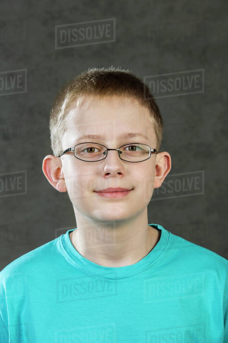Portrait of boy wearing glasses Stock Photo Dissolve